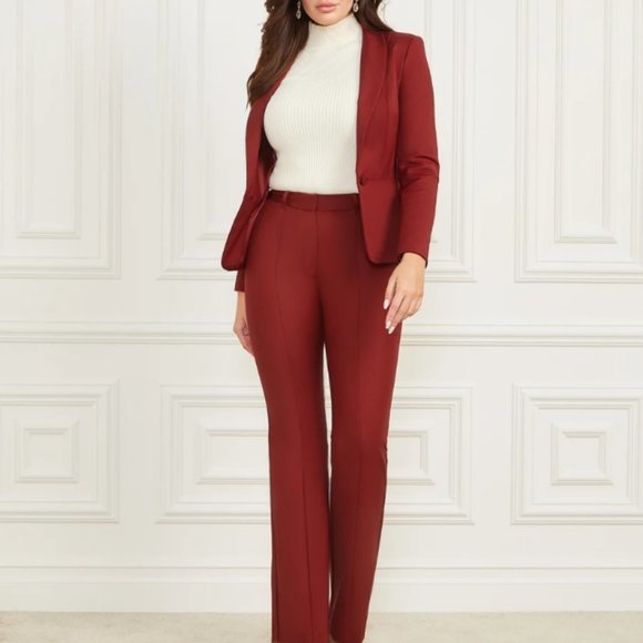 Marciano by Guess - Hollywood Flare Pant - Size 2 - Stunning Red Dress Pants - Picture 4 of 14